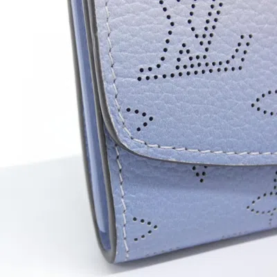 Pre-owned Louis Vuitton Blue Pearl Light Blue Leather Wallet (bi-fold) ()