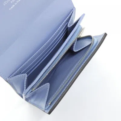 Pre-owned Louis Vuitton Blue Pearl Light Blue Leather Wallet (bi-fold) ()