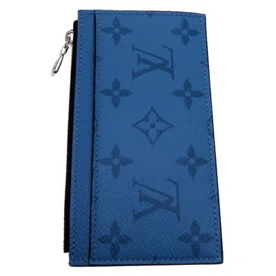 Pre-owned Louis Vuitton Blue Taigarama Card Wallet ()