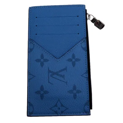 Pre-owned Louis Vuitton Blue Taigarama Card Wallet ()