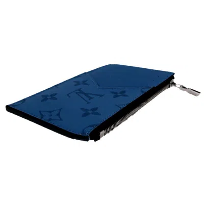 Pre-owned Louis Vuitton Blue Taigarama Card Wallet ()