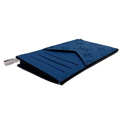 Pre-owned Louis Vuitton Blue Taigarama Card Wallet ()