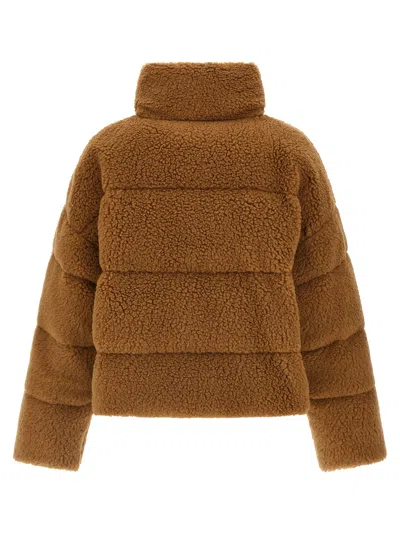 Weekend Max Mara Alfredo Funnel-neck Panelled Jacket In Brown