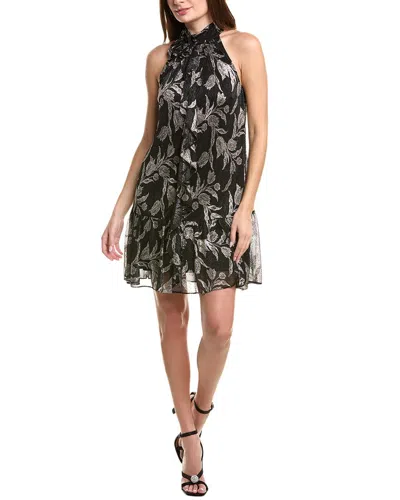 Adrianna Papell 3d Floral Halter Mini Dress In Black