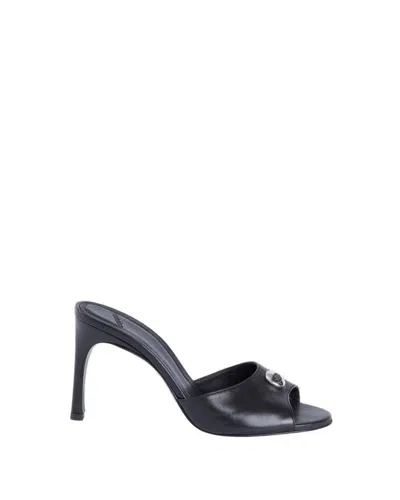 Coperni Open-toe Black Lamb Leather Mules In Gray
