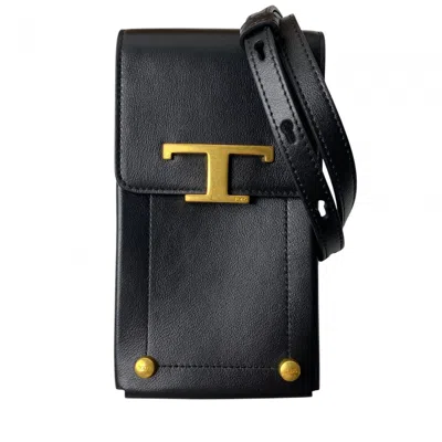 Pre-owned Tod's Leather Shoulder Bag () In Black