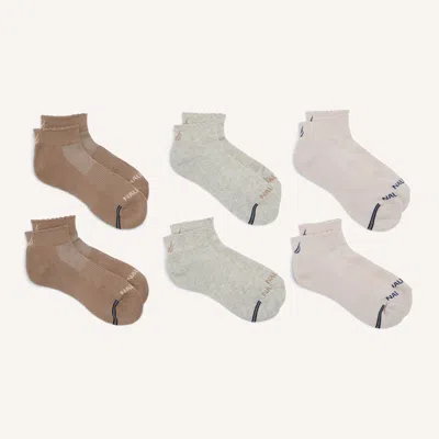 Nautica Womens Scallop-trim Quarter Socks, 6-pack In Multi