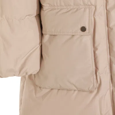 Brunello Cucinelli Shiny Zipper Pull Down Jacket In Neutral