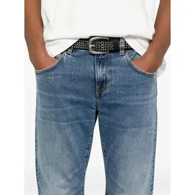 Blk Dnm Topstitching Jeans In Blue