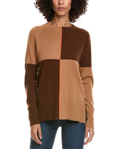 Incashmere Colorblocked Wool & Cashmere-blend Sweater In Brown