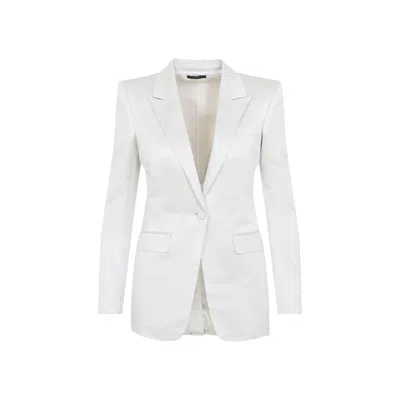 Tom Ford Tailored Jacket With Notched Lapels And Pockets In White