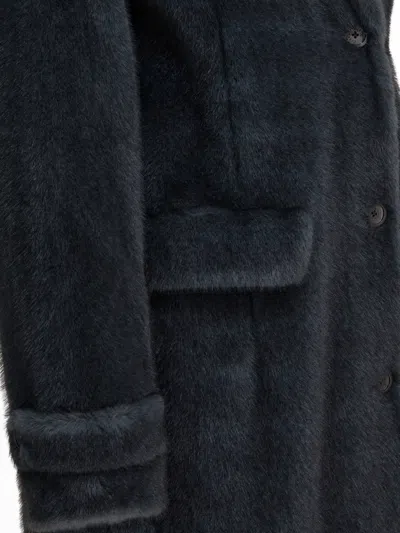 Herno Long Faux Fur Coat Jackets And Coats Grey In Black