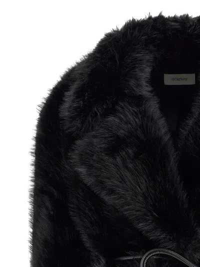 Sportmax Rosaria Teddy Short Coat In Black