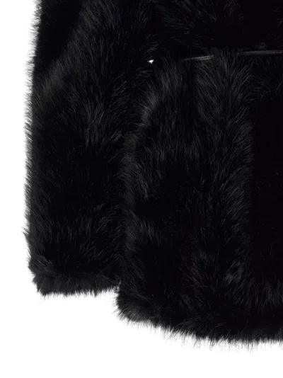 Sportmax Rosaria Teddy Short Coat In Black