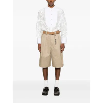 Willy Chavarria Pleated Shorts In Neutral