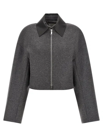 Sportmax Cropped Vacuo Jacket In Virgin Wool In Black
