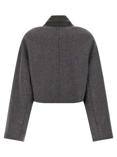 Sportmax Cropped Vacuo Jacket In Virgin Wool In Black