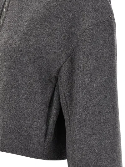 Sportmax Cropped Vacuo Jacket In Virgin Wool In Black