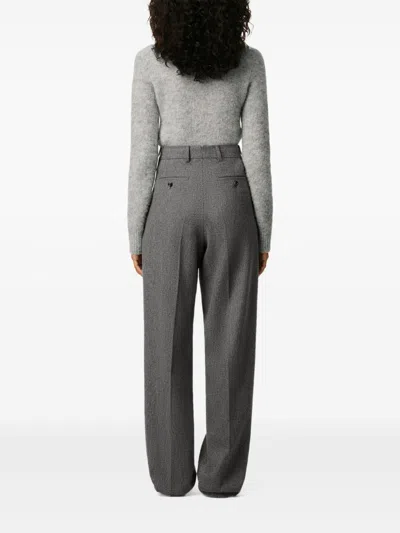 Ami Alexandre Mattiussi Tailored Wool Trousers Featuring Pleated Front In Gray