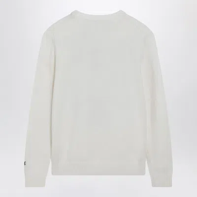 Mc2 Saint Barth White Wool-blend Sweater With Cortina Embroidery In White