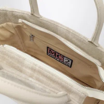 Mc2 Saint Barth Light Beige Check-pattern Vanity Tote Bag In Neutral