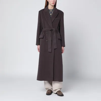 Brunello Cucinelli Brown Wool And Cashmere Coat In Multi