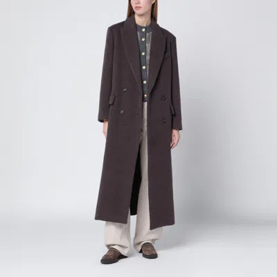 Brunello Cucinelli Brown Wool And Cashmere Coat In Multi