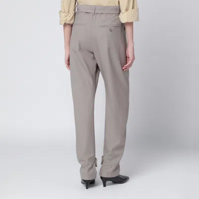 Lemaire Taupe Trousers With Ankle Tabs In Gray