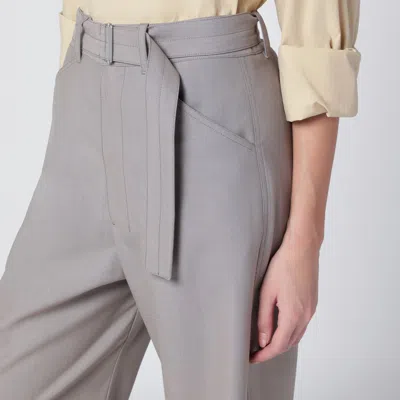 Lemaire Taupe Trousers With Ankle Tabs In Gray