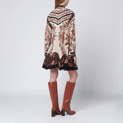 Farm Rio Sand Majestic Garden Lace Mini Dress In Multi