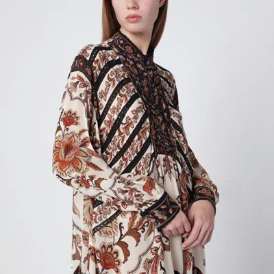 Farm Rio Sand Majestic Garden Lace Mini Dress In Multi