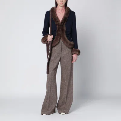 Valentino Peach Pink Floral Lace Bodysuit In Pink