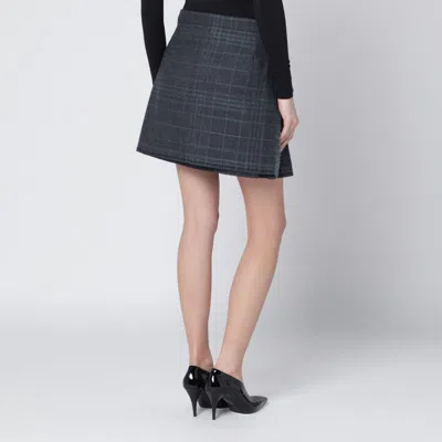 Balenciaga Grey Shadow-effect Tartan Mini Skirt In Gray