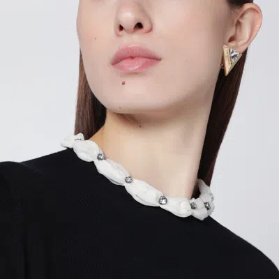 Valentino Garavani Crewneck Sweater With Crystal Details In Black