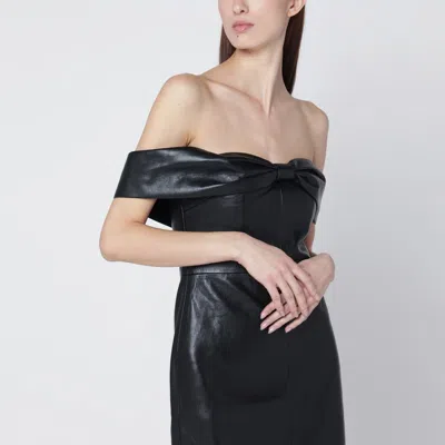 Anine Bing Colleen Mini Dress Recycled Leather In Black