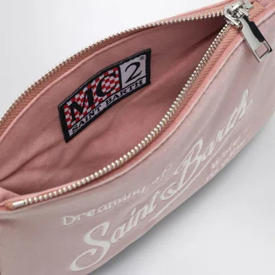 Mc2 Saint Barth Pink Chenille Effect Fabric Clutch Bag In Pink
