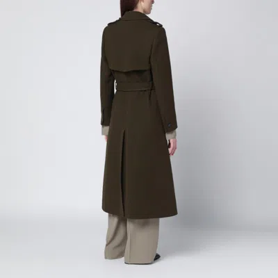 Ivy & Oak Ivy Oak Khaki Double Breasted Coat In Green