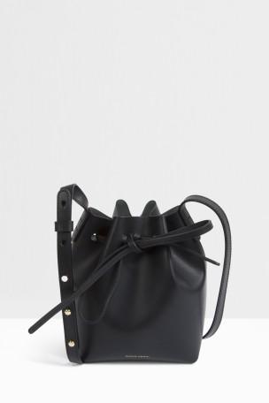 Mansur Gavriel Mini Mini Metallic Bucket Bag In Black | ModeSens