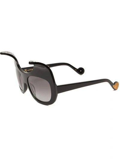 Shop Anna-karin Karlsson 'when Trouble Came To Town' Sunglasses In Black