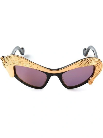 Shop Anna-karin Karlsson Anna Karin Karlsson 'horse' Sunglasses - Black