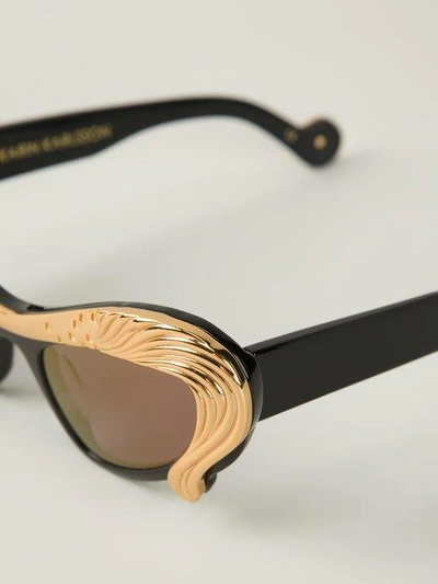 Shop Anna-karin Karlsson Anna Karin Karlsson 'horse' Sunglasses - Black