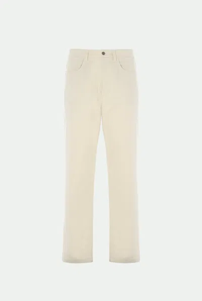 Malo Pantalone In Cotone Stretch E Cashmere In Neutral
