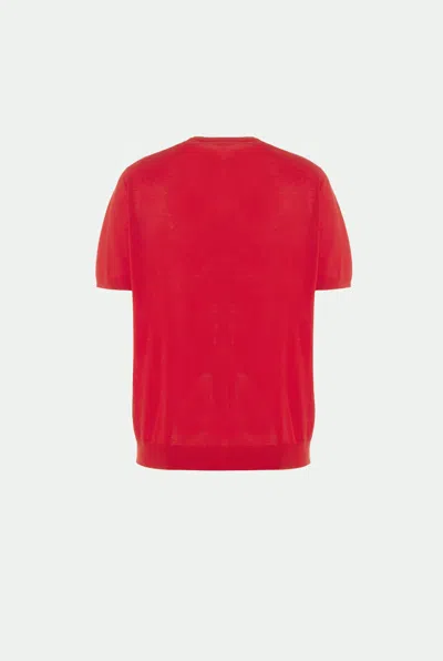 Malo Red Cotton T-shirt In White
