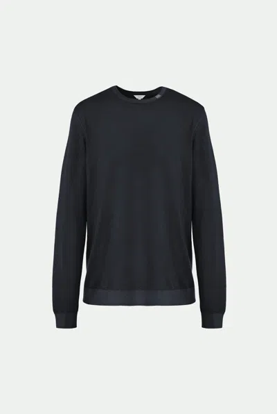 Malo Crew Neck Knitted Sweater Long Sleeves In Black