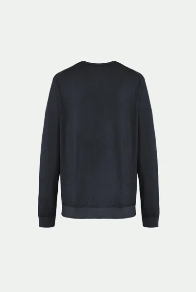 Malo Crew Neck Knitted Sweater Long Sleeves In Black