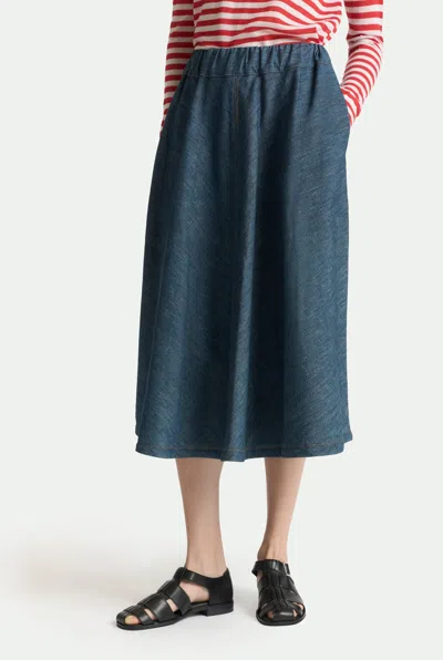 Malo Gonna In Denim Di Cotone In Blue