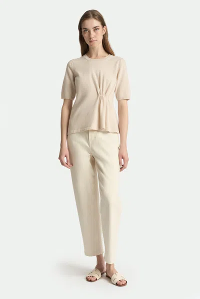 Malo Pantalone In Denim Di Cashmere E Cotone In Neutral