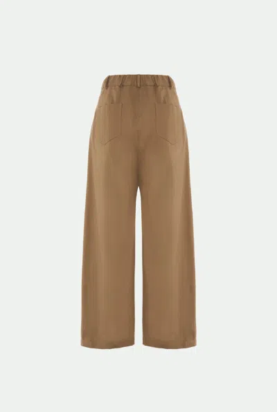 Malo Pantalone In Cotone Stretch In Brown
