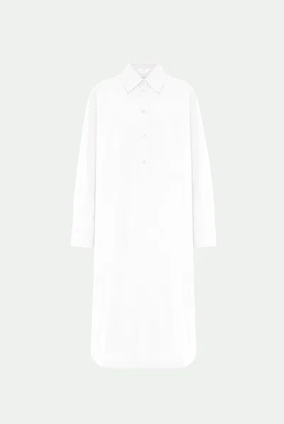 Malo Abito Chemisier In Cotone In White