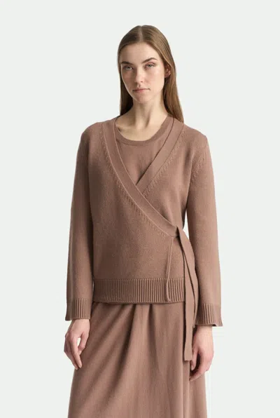 Malo Cardigan In Luxury Cashmere In Brown